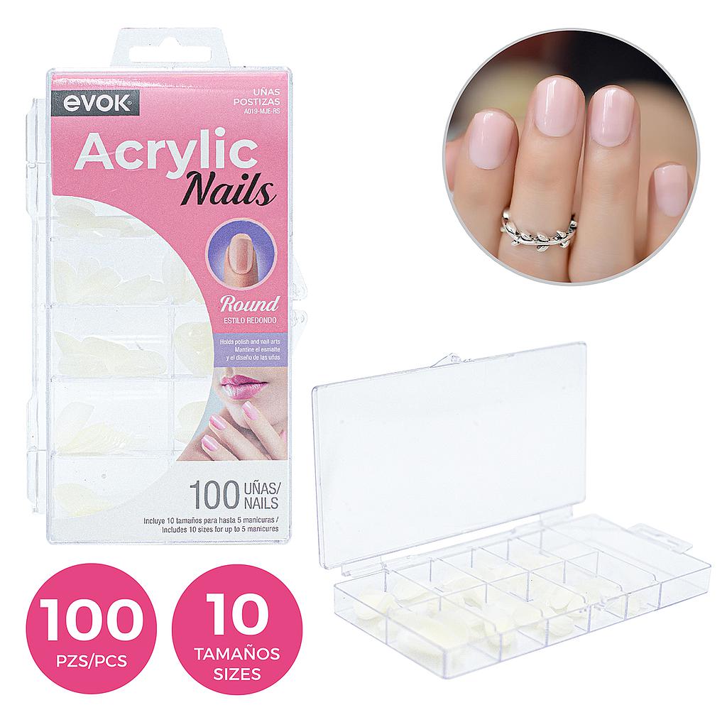 UÑAS POSTIZAS REDONDA 100PZA 