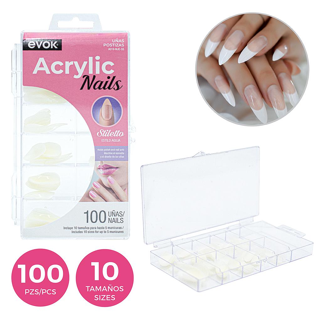 UÑAS POSTIZAS STILETTO 100PZA 