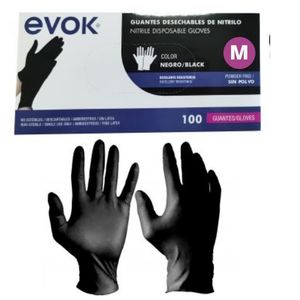 GUANTES DE NITRILO NEGRO SIZE M