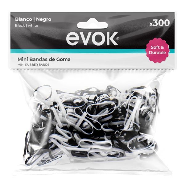 LIGAS PARA EL CABELLO NEGRAS Y BLANCA PAQX300 