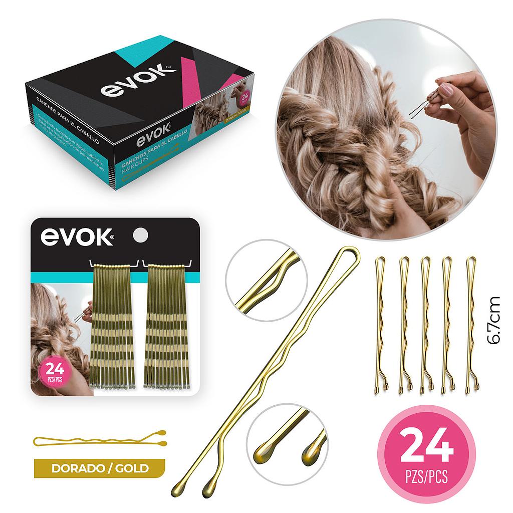 PINCHOS PARA EL CABELLO DORADO 6.7 CMM 24 PCS 