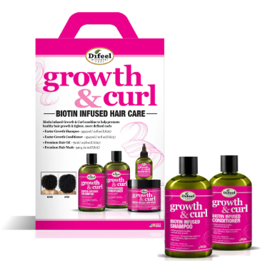 Growth and Curl Biotin Sha12 + Cond12 + Oil + Mask Kit
