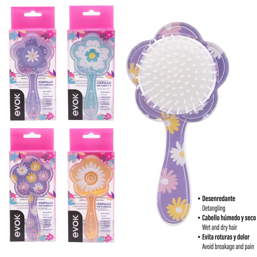 CEPILLO PARA CABELLO INFANTIL FLORES