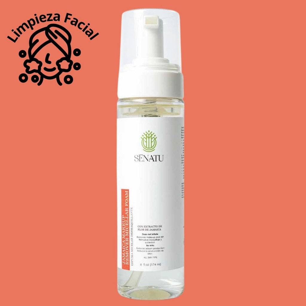 ESPUMA MICELAR DESMAQUILLANTE FLOR DE JAMAICA (TODO TIPO DE PIEL) (174 ml)