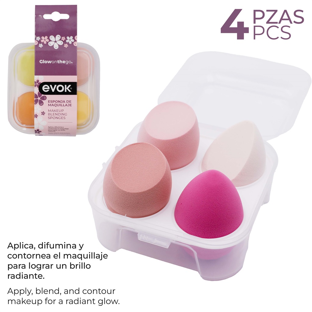 ESPONJA PARA MAQUILLAJE 4 pzas.