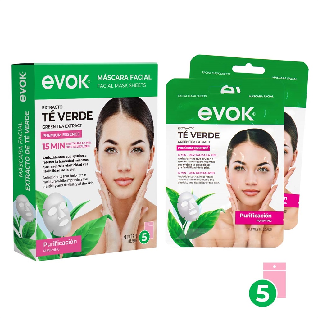 MASCARILLA FACIAL TE VERDE 5 UNIDADES