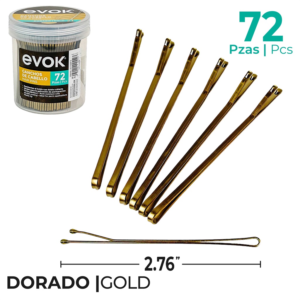 PINCHO P/CABELLO GOLD ENVASE DE 12 X 72 pz