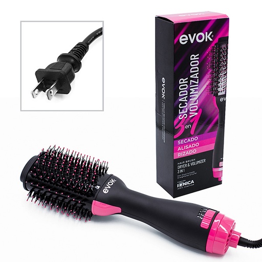 [A019-6723A] SECADOR Y CEPILLO P/CABELLO PINK 1200W