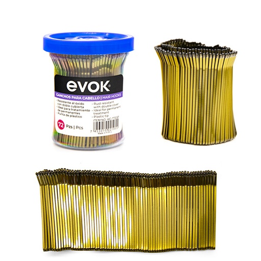 [HC-772GP] PINCHO P/CABELLO (CLIP) GOLD 72 pza