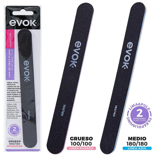 [EV-NF-002] LIMA UÑAS RECTA 100/100 (2PZA) 