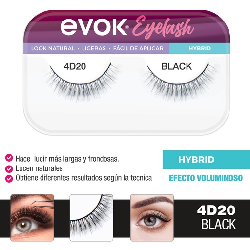 [EV-ELH-4D20] PESTAÑAS POSTIZAS 4D 20 