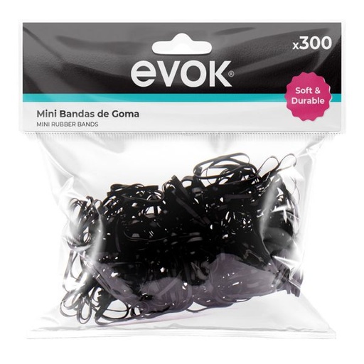 [EV-CL1001] LIGAS PARA EL CABELLO NEGRAS PAQX300 