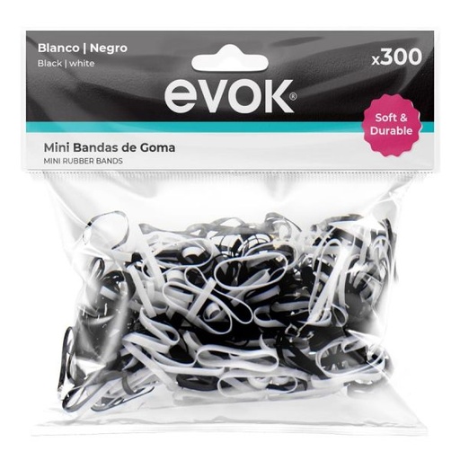 [EV-CL1002] LIGAS PARA EL CABELLO NEGRAS Y BLANCA PAQX300 