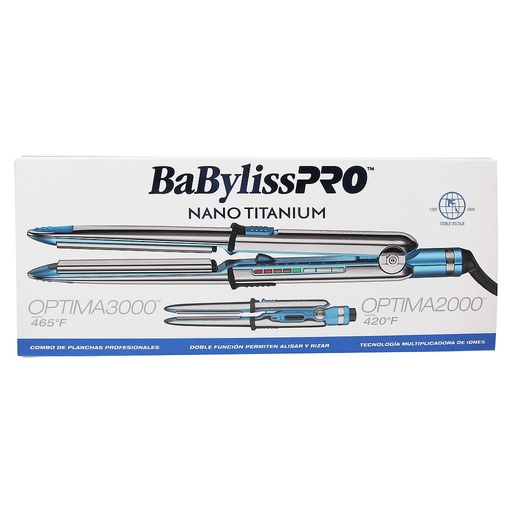 [BNTPK1UX] BaBylissPRO® COMBO PLANCHA OPTIMA 3000 + 2000 Nano Titanium™