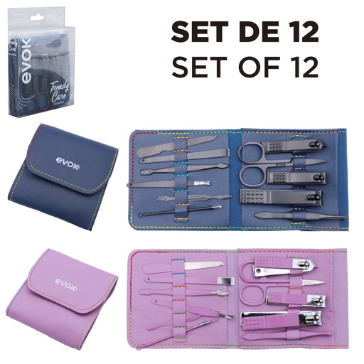 [EV-KY-TZ40110] JUEGO DE MANICURA 12PZS