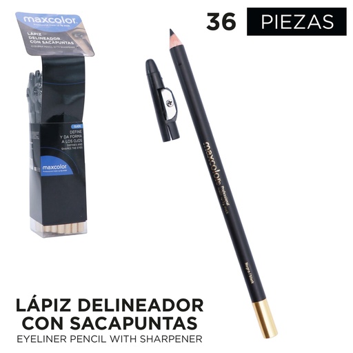 [EV-SS06-BK1] LAPIZ DELINEADOR DE OJOS 36 PZS