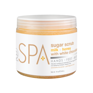 [SPA54102] LECHE MIEL CHOCOLATE BLANCO SCRUB AZUCAR 16OZ